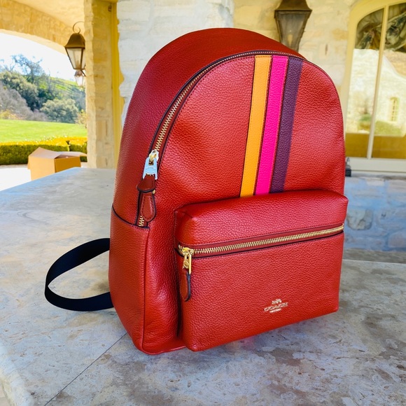 NWT Coach varsity stripe Charlie backpack&wallet - Picture 9 of 16